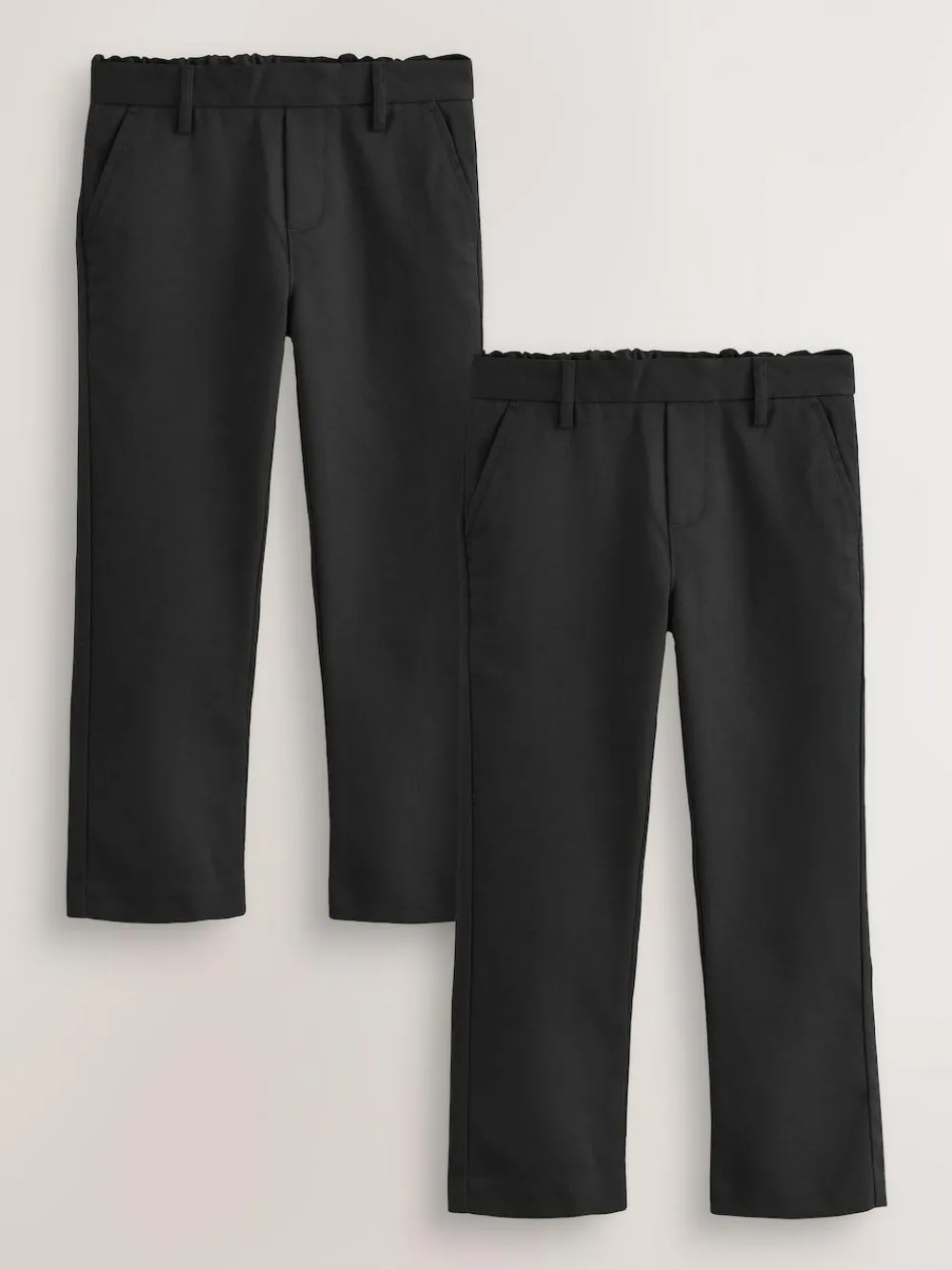 Best Next Regular Leg Pull On Waist School Trousers 2 Pack (3-17yrs) Black