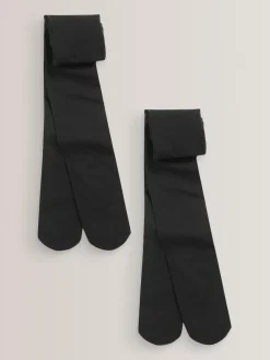 Online Next Regular Length 2 Pack 40 Denier School Tights Black