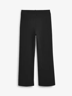 Hot Next Regular Length Pull-On Cotton Rich Stretch Boot Cut School Trousers (3-16yrs) Black