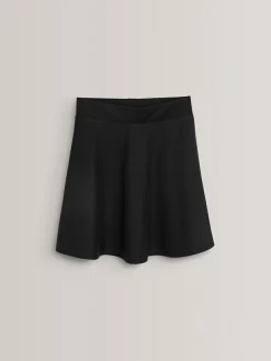 Online Next Regular Length Pull-On Jersey Stretch School Skater Skirt (3-17yrs) Black