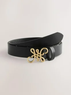Next Regular Statement Buckle Leather Belt^Women Belts