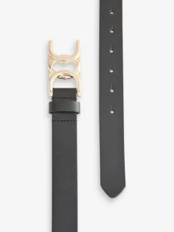 Outlet Next Regular Statement Buckle Leather Belt Black
