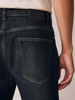 Online Next Black Regular Tapered Fit Vintage Wash Denim Jeans