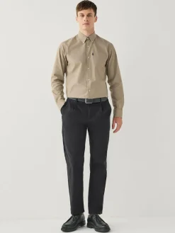 Sale Next Regular Tapered Fit Single Pleated Stretch Chinos Trousers Black