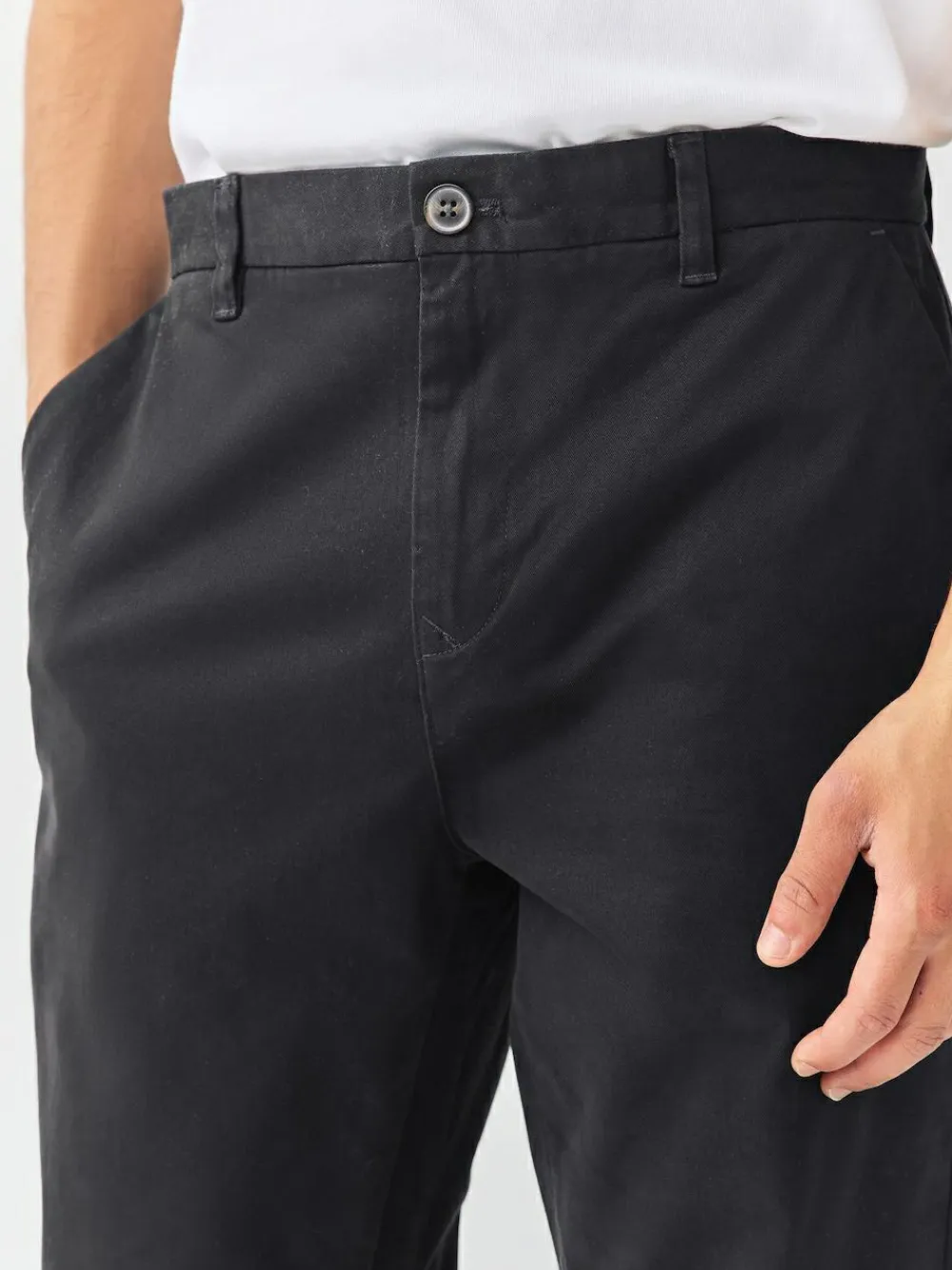 Next Black Regular Tapered Fit Stretch Chinos Trousers^ Nightwear|Pants & Chinos