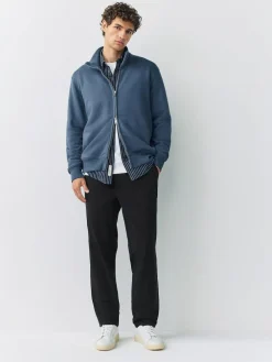 Best Next Regular Tapered Fit Pleated Stretch Chinos Trousers With Elasticated Waist Black