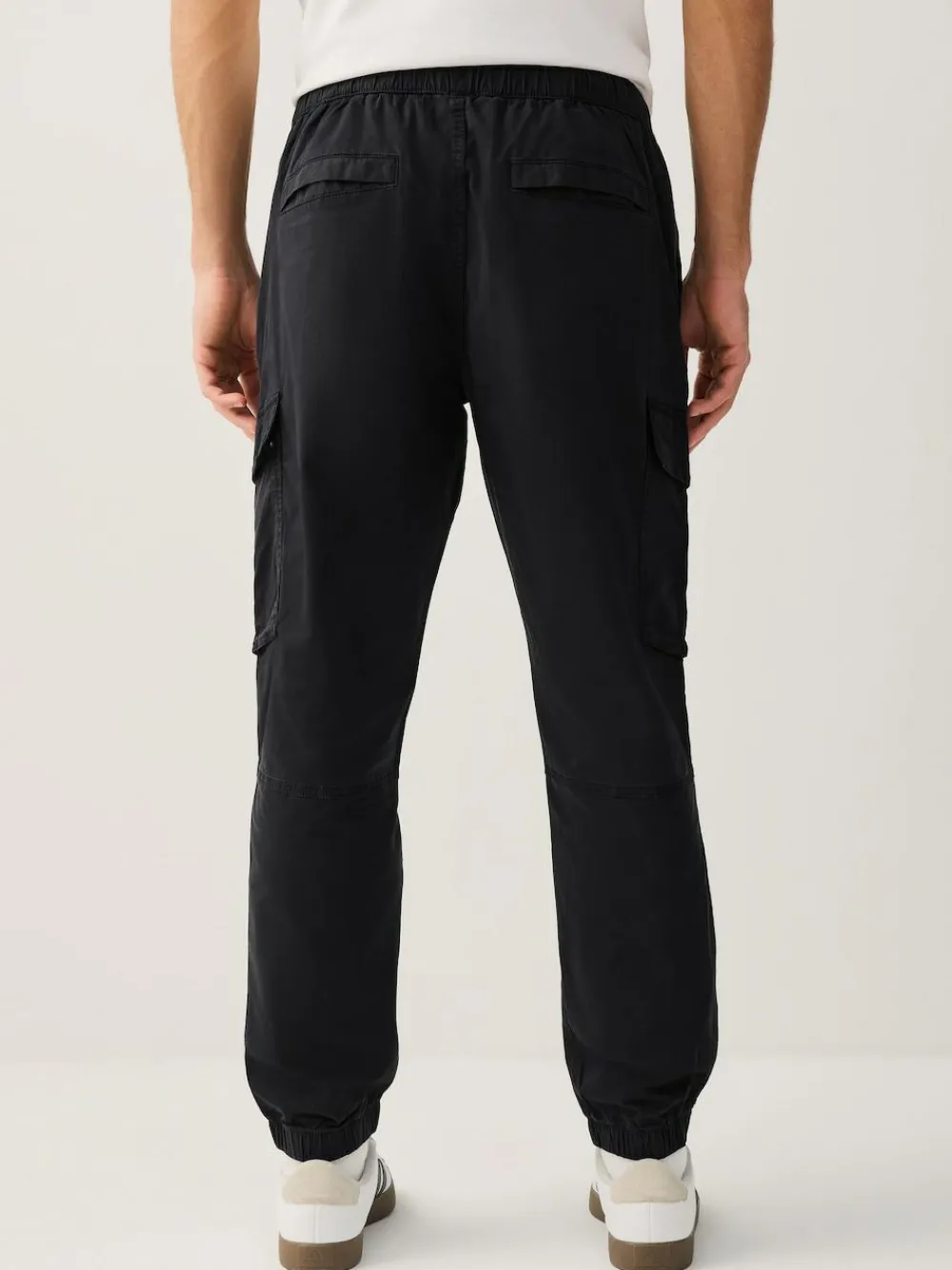 Clearance Next Regular Tapered Fit Cotton Stretch Cargo Trousers Black