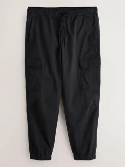Clearance Next Regular Tapered Fit Cotton Stretch Cargo Trousers Black