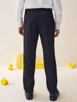 Online Next Regular Waist Straight Leg School Trousers (3-17yrs) Black