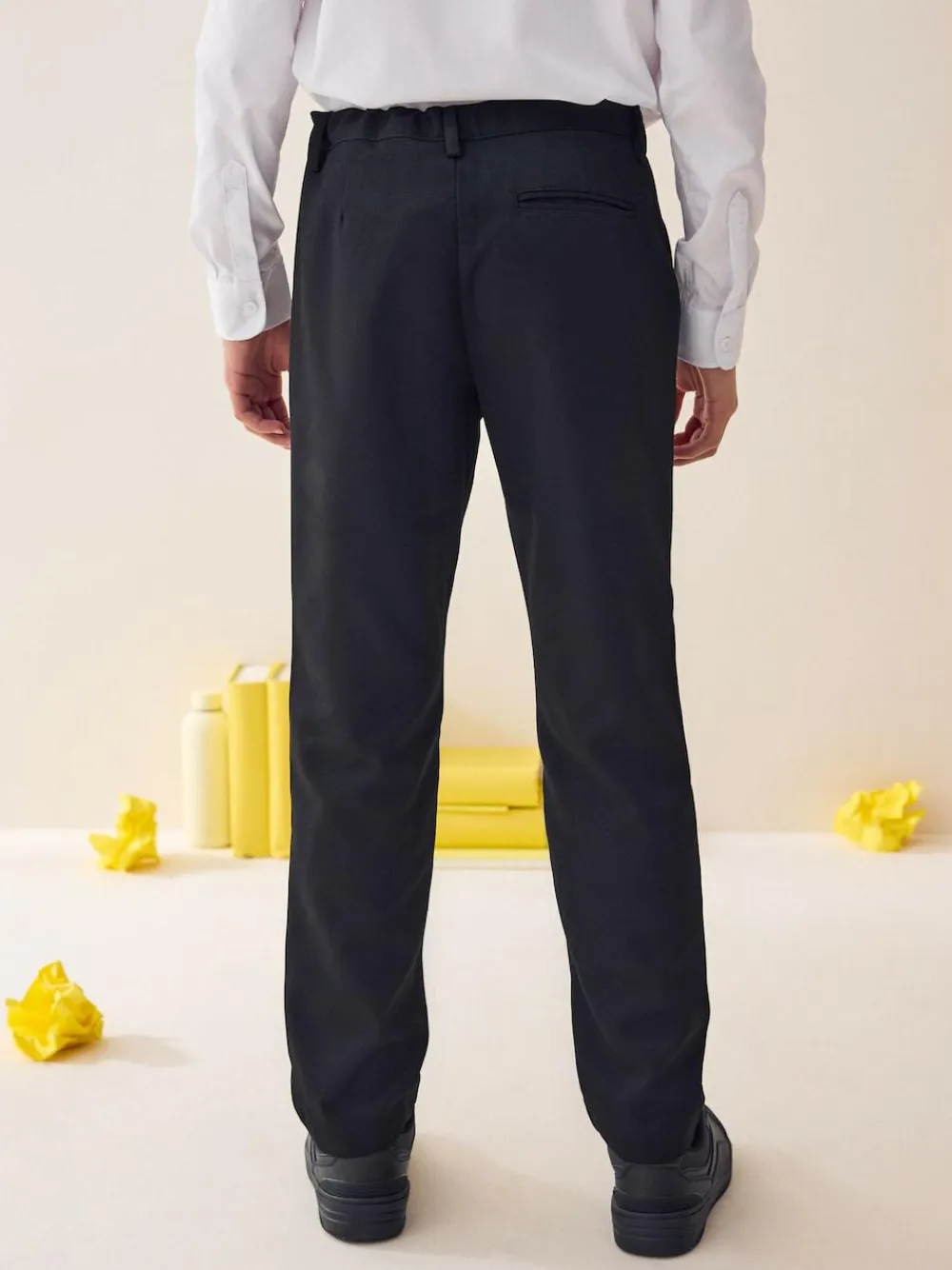 Online Next Regular Waist Straight Leg School Trousers (3-17yrs) Black