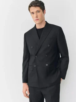 Next Black Relaxed Fit Double Breasted Tuxedo Suit Jacket^ Blazers & Formal Jackets|Black Suits