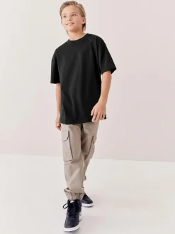Next Black Relaxed Fit Short Sleeve T-Shirt (3-16yrs)^BOY T-Shirts