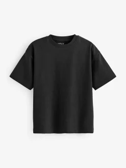 Next Black Relaxed Fit Short Sleeve T-Shirt (3-16yrs)^BOY T-Shirts