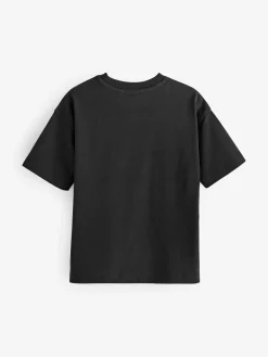 Next Black Relaxed Fit Short Sleeve T-Shirt (3-16yrs)^BOY T-Shirts