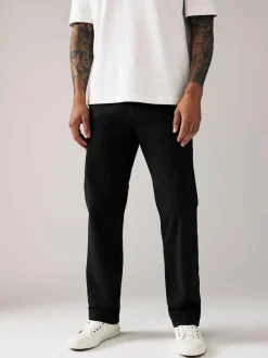 Next Black Relaxed Fit Stretch Chinos Trousers^ Nightwear|Pants & Chinos