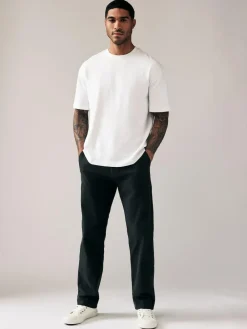 Next Black Relaxed Fit Stretch Chinos Trousers^ Nightwear|Pants & Chinos