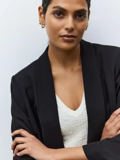 Next Black Relaxed Ruched Sleeve Blazer^Women Blazers|Suits & Tailoring