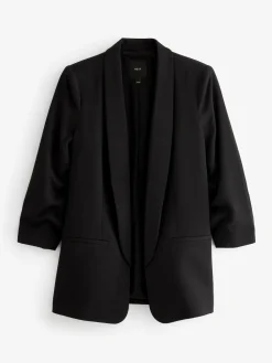 Next Black Relaxed Ruched Sleeve Blazer^Women Blazers|Suits & Tailoring