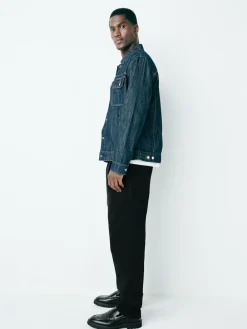 Outlet Next Relaxed Tapered Fit Twin Pleated Stretch Chinos Trousers Black