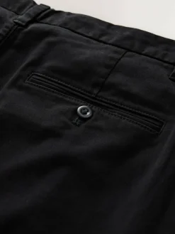Outlet Next Relaxed Tapered Fit Twin Pleated Stretch Chinos Trousers Black