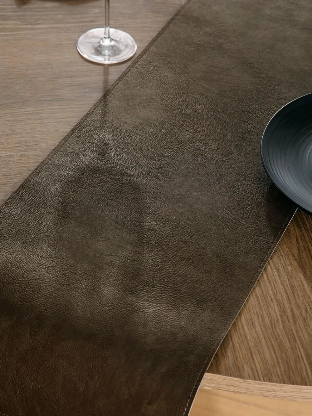 Online Next Black Reversible Soft Faux Leather Dining Table Centrepiece