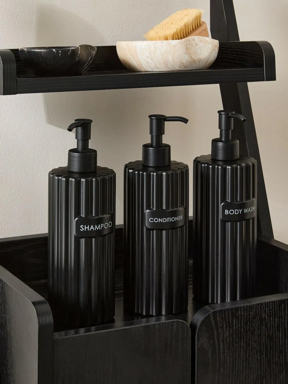 Outlet Next Rib Reusable Dispenser Bottles Black