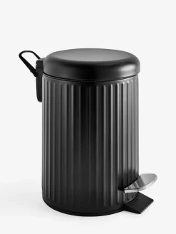 Next Black Rib Soft Close 3 Litre Pedal Bin^ Bathroom Accessories