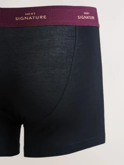 Next Black Rich Colour Waistband 4 pack Signature A-Fronts Boxers^ Underwear|Underwear
