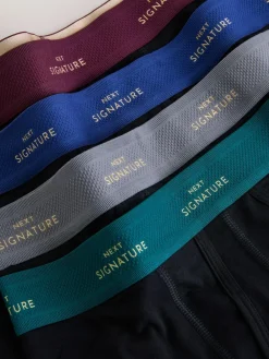 Next Black Rich Colour Waistband 4 pack Signature A-Fronts Boxers^ Underwear|Underwear