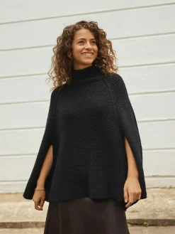 Sale Next Black Roll Neck Ribbed Knitted Poncho