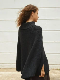 Sale Next Black Roll Neck Ribbed Knitted Poncho