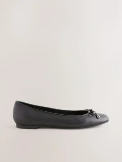 Next Round Toe Leather Ballerina Shoes^Women Flats|Wide Fit & Extra Wide Fit