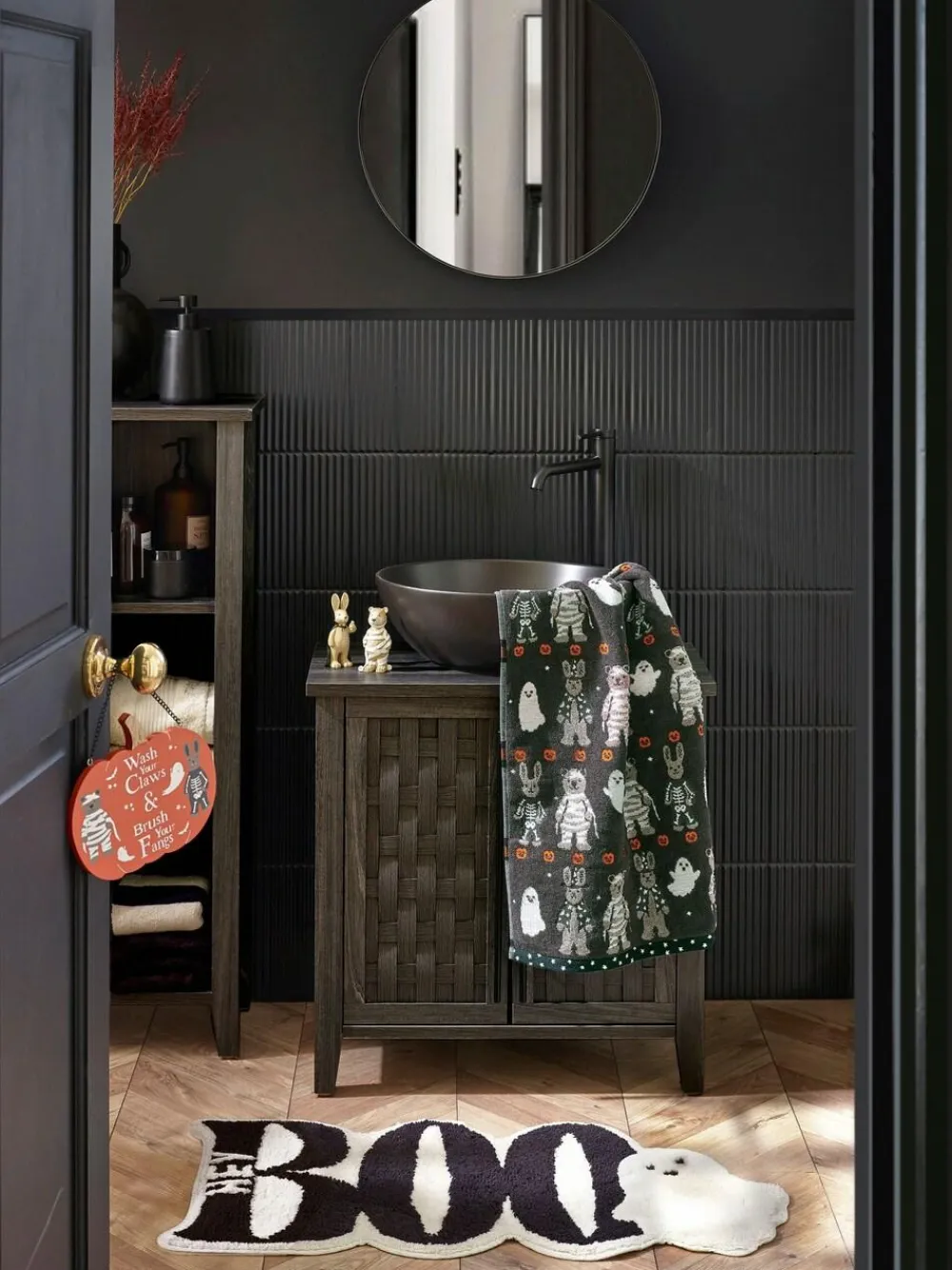 Next Round Wall Mirror Black