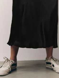 Next Black Satin Midi Skirt^Women Skirts