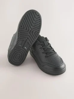New Next Black School Leather Lace-Up Shoes