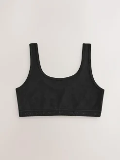 Next Black Scoop Crop Tops 3 Pack (5-16yrs)^ Underwear|Bras & Crop Tops