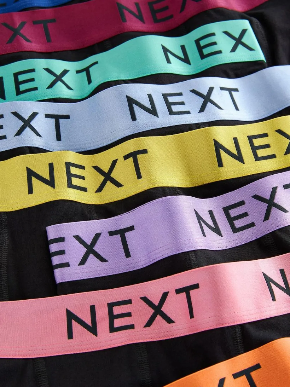 Next Black Shiny Colour Waistbands 10 pack Cotton Rich Blend Hipsters Boxers