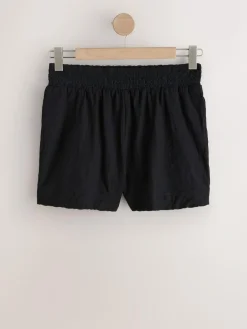 Next Black Shirred Jersey Shorts^Women Shorts