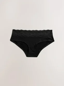 Sale Next Black Short Cotton Lace Knickers 4 Pack