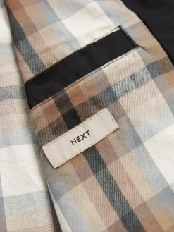 Hot Next Shower Resistant Check Lining Harrington Jacket Black