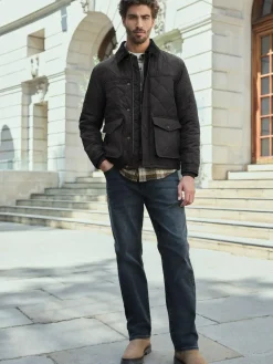 Next Black Shower Resistant Diamond Quilt Corduroy Collared Jacket^ Coats & Jackets|Coats & Jackets