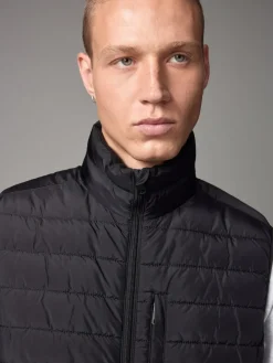 Clearance Next Black Shower Resistant Lightweight Puffer Gilet