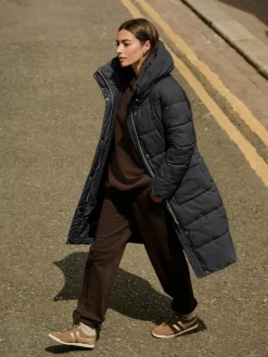 Sale Next Black Shower Resistant Padded Hooded Longline Coat