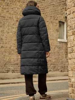 Sale Next Black Shower Resistant Padded Hooded Longline Coat