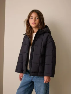 Hot Next Shower Resistant Square Quilted Coat (3-16yrs) Black