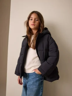 Hot Next Shower Resistant Square Quilted Coat (3-16yrs) Black