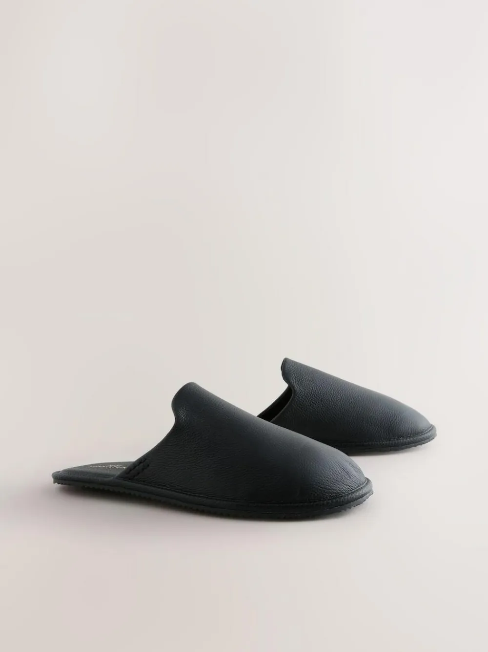 Next Black Signature Leather Mule Slippers^ Slippers|Slippers