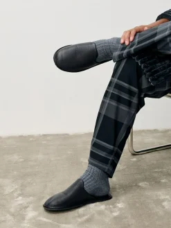 Next Black Signature Leather Mule Slippers^ Slippers|Slippers