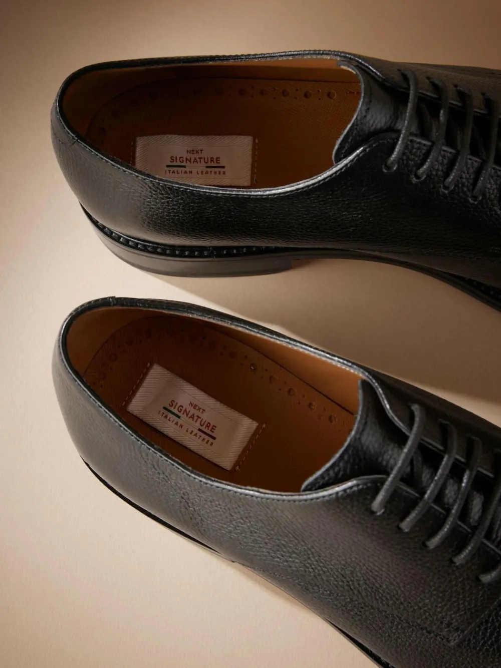 Next Black Signature Leather Sole Derby Shoes