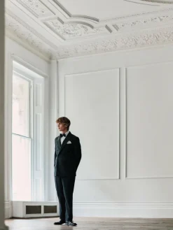 Discount Next Black Signature Nova Fides 100% Italian Wool Double Breasted Tuxedo Suit Jacket